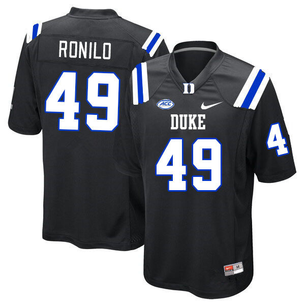 Men #49 Jack Ronilo Duke Blue Devils College Football Jerseys Stitched Sale-Black
